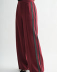 Burgundy Plus-Size Trouser Track Pant