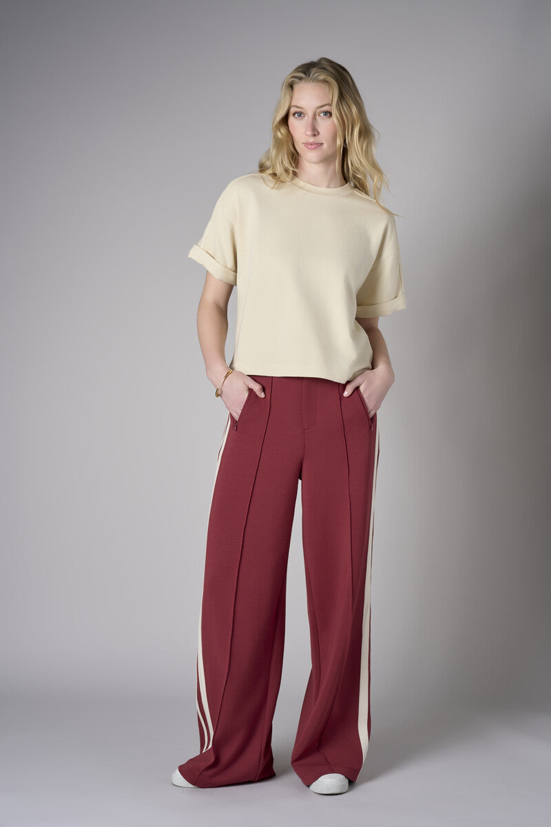 Add sophistication with the unique 'Maroon' Trouser Track Pant.