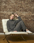 Turn heads with this modern 'Gray' Pintuck Lounge Pant.