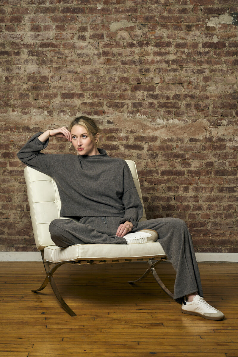 Turn heads with this modern 'Gray' Pintuck Lounge Pant.