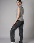 Dark Gray Print Carpenter Straight Leg