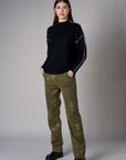 Olive Print Carpenter Pant