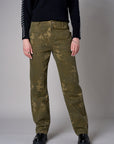 Olive Print Carpenter Pant