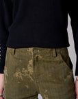 Olive Print Carpenter Pant