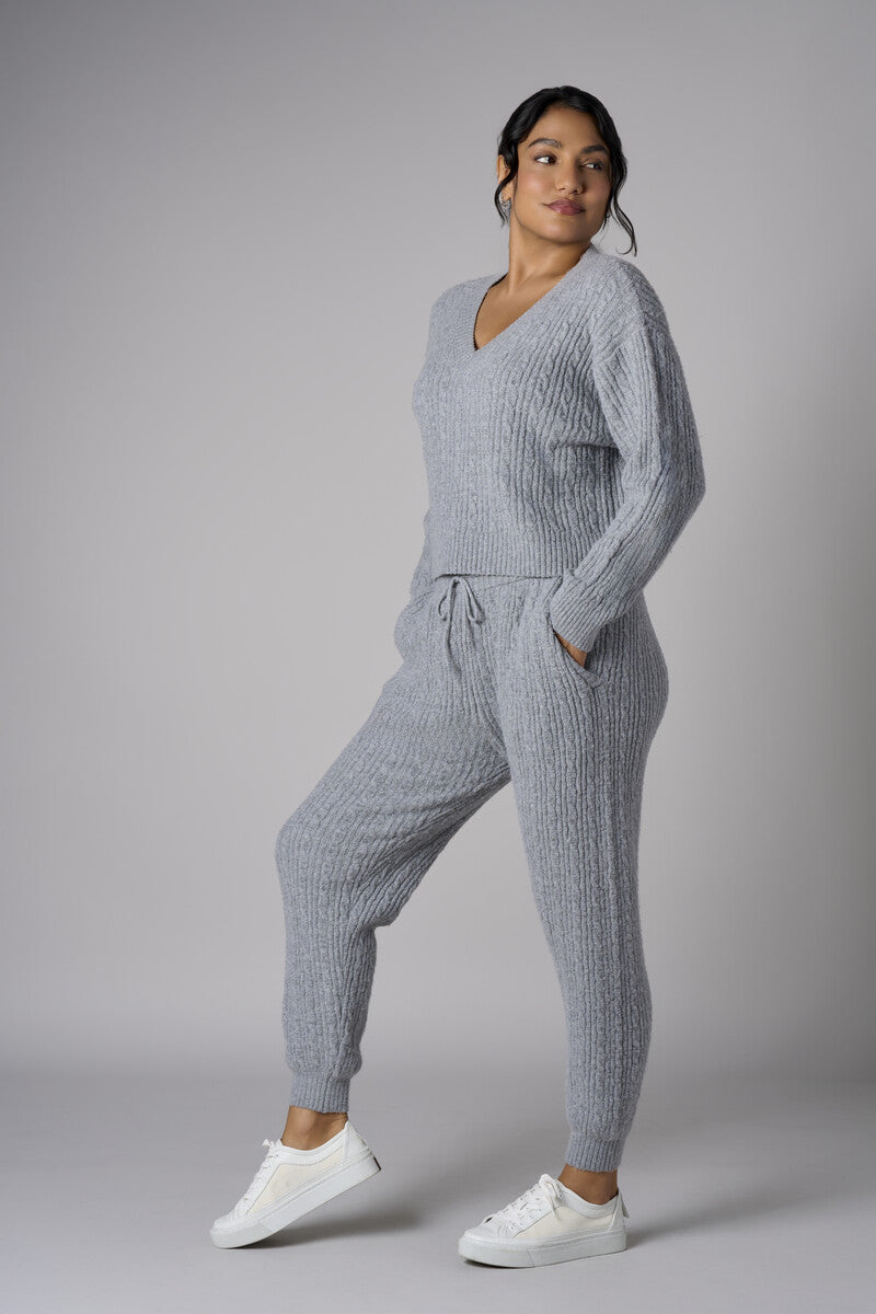 The 'Gray' Cable Knit Jogger: designed for versatile appeal.