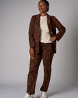 Brown Oxford Snake Taper Leg Jean with 5 pocket styling