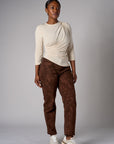 Brown Oxford Snake Taper Leg Jean with 5 pocket styling