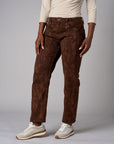 Brown Oxford Snake Taper Leg Jean with 5 pocket styling