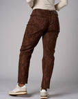 Brown Oxford Snake Taper Leg Jean with 5 pocket styling