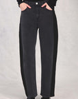 Black Crescent Leg Jean