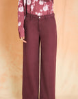 Plum Wide Leg Trouser Jean- Twill