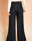 Dark Indigo Side Gusset Wide Leg Jean