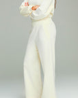Cream Knit Cord Lounge Pant