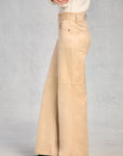 Champagne Clean Waist Wide Leg Jean