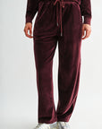 Burgundy Barrel Leg Sweatpant