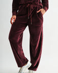 Burgundy Petite Barrel Leg Sweatpant