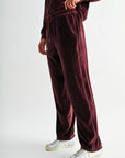 Burgundy Petite Barrel Leg Sweatpant
