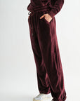 Burgundy Plus-Size Trouser Track Pant
