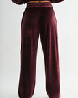 Burgundy Petite Barrel Leg Sweatpant