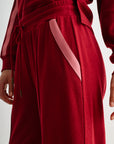 Burgundy Pintuck Track Lounge Pant