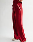 Burgundy Pintuck Track Lounge Pant