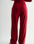 Burgundy Pintuck Track Lounge Pant