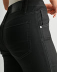 Black Tapered Leg Jean w/ Metallic Stripe