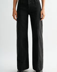 Black Seamed Wide Leg Pant