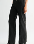 Black Seamed Wide Leg Pant