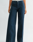 Navybean Seamed Wide Leg Pant