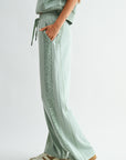 Soft Sage Lace Mixed Lounge Pant