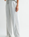 Heather Grey Petite Lace Mixed Lounge Pant