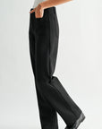 Black Patch Pocket Straight Leg Pant