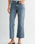Vintage Whisker Cropped Flare Leg Jeans