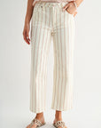 Pearl with Tamarind Stripe Cropped Straight Leg