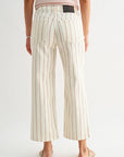 Pearl with Tamarind Stripe Cropped Straight Leg