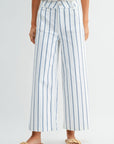 White Wide Leg Patch Pocket Crop Pant