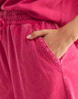 Bright Rose Crochet Detail Short