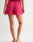 Bright Rose 3 Inch Short w/ Crochet Side