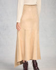 Champagne Asymmetric Midi Skirt