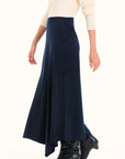 Midnight Asymmetric Midi Skirt