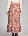 Plum Champaign A-Line Lace Maxi Skirt