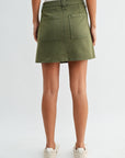 Olive Patch Pocket Twill Skirt