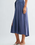 Smoke Double Slit Midi Skirt