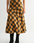 Amber Plaid A-Line Plaid Skirt