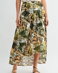Olive Faux Wrap Skirt