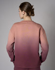Raisin Dip-Dye Long Sleeve Crew Neck Sweatshirt