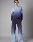 Navy Dip-Dye Long Sleeve Crew Neck Sweatshirt