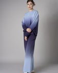 Navy Dip-Dye Long Sleeve Crew Neck Sweatshirt
