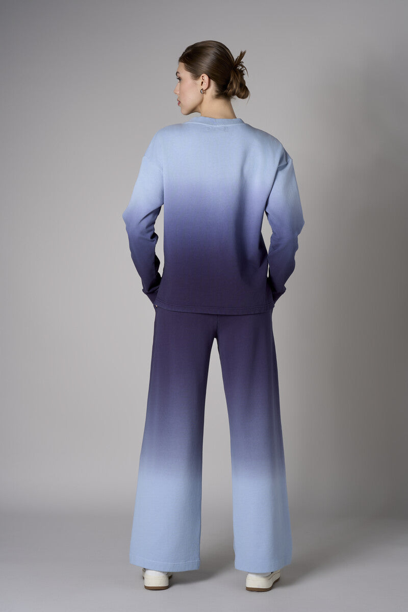 Navy Dip-Dye Long Sleeve Crew Neck Sweatshirt